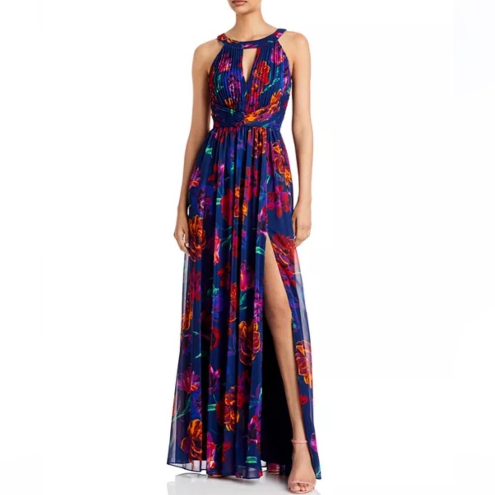 Aidan Mattox
Floral Chiffon Pleated Bodice Gown